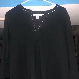 Women’s Black Rhinestone Blouse❤️